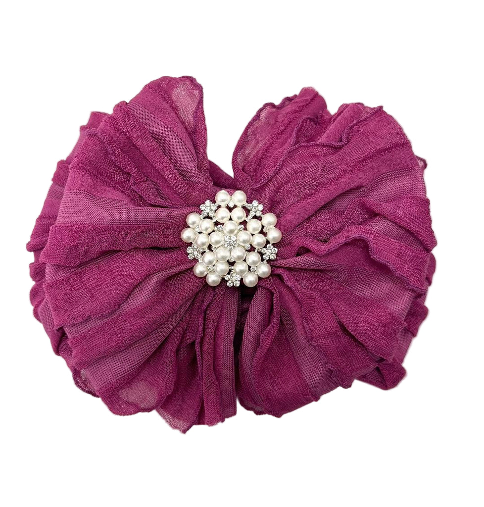 Pearl Ruffled Headband – Elegant Baby Accessory